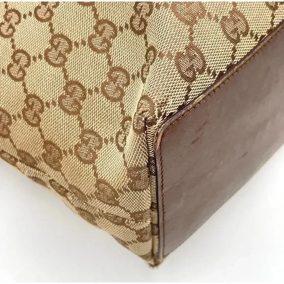 Auth Gucci GG Beige Canvas Leather 31243 Tote Bag - Picture 9 of 16